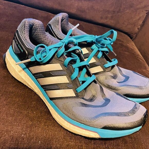 Very Good Adidas UIltraBoost Ultra Boost 10 US 42 2/3 EUR Grey Turquoise - Picture 1 of 6